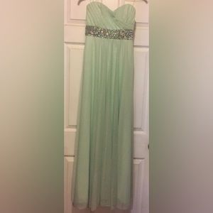 Light mint green shimmery prom pageant dress sz 3 $45